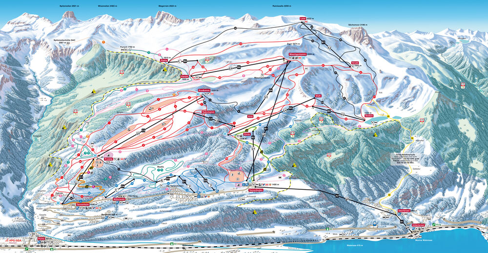 Piste map Ski resort Flumserberg