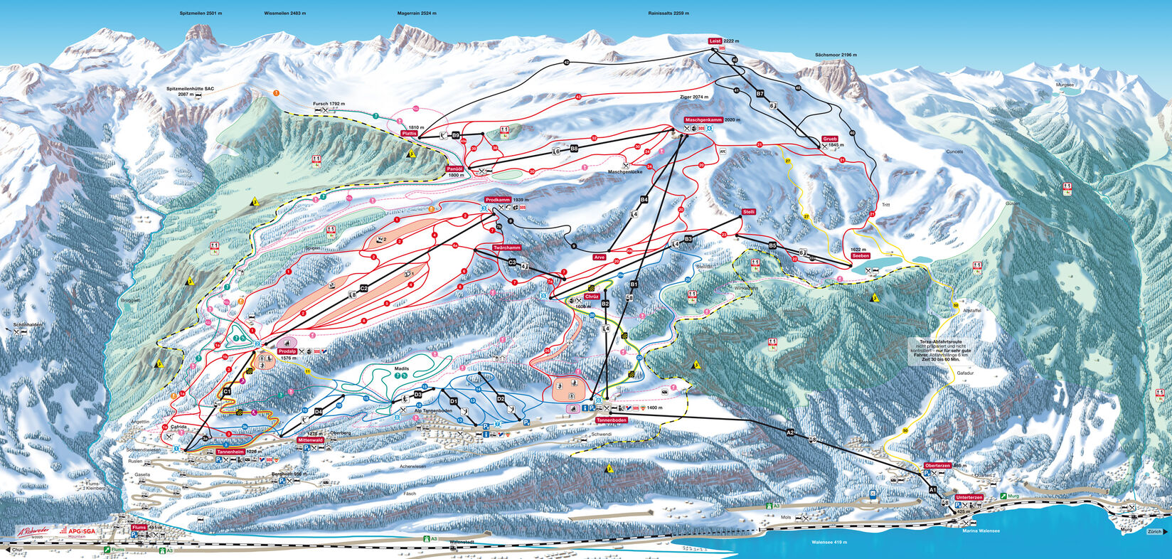 PistenplanSkigebiet Flumserberg