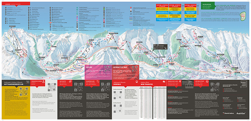 PistenplanSkigebiet Andermatt - Oberalp - Sedrun