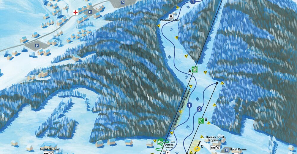 Piste map Ski resort Kopřivná