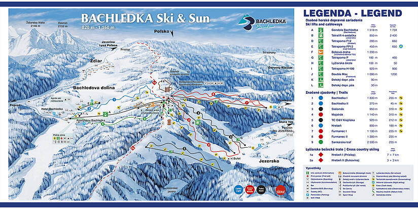 PistenplanSkigebiet Bachledka Ski & Sun