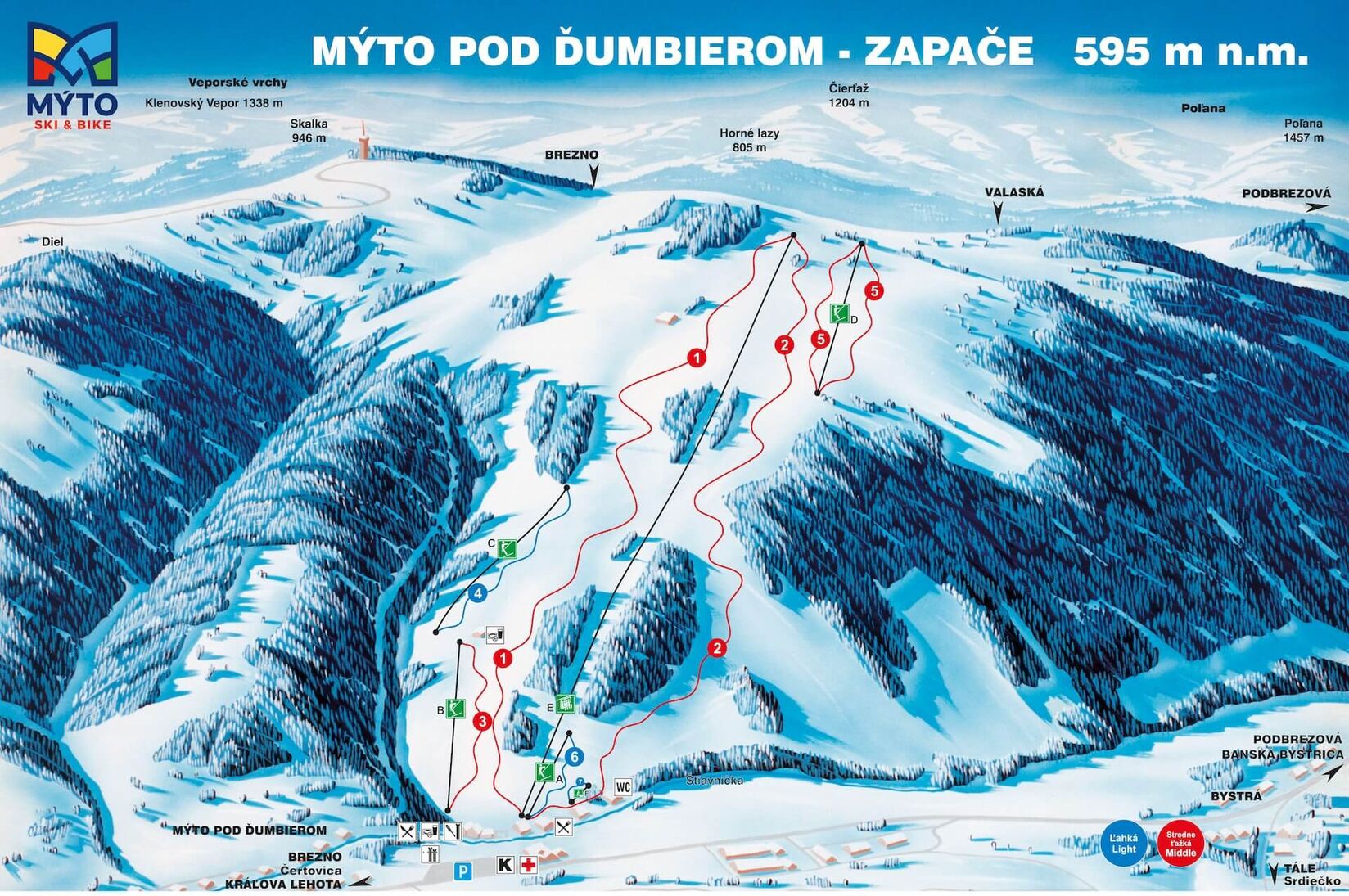 PistenplanSkigebiet Mýto pod Ďumbierom