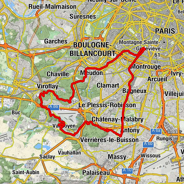 Parcours vtt online paris