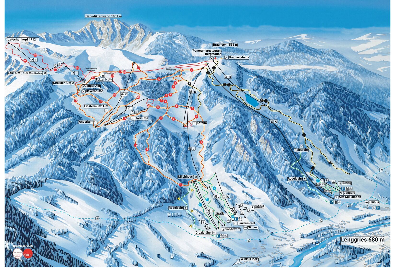 PistenplanSkigebiet Brauneck / Lenggries