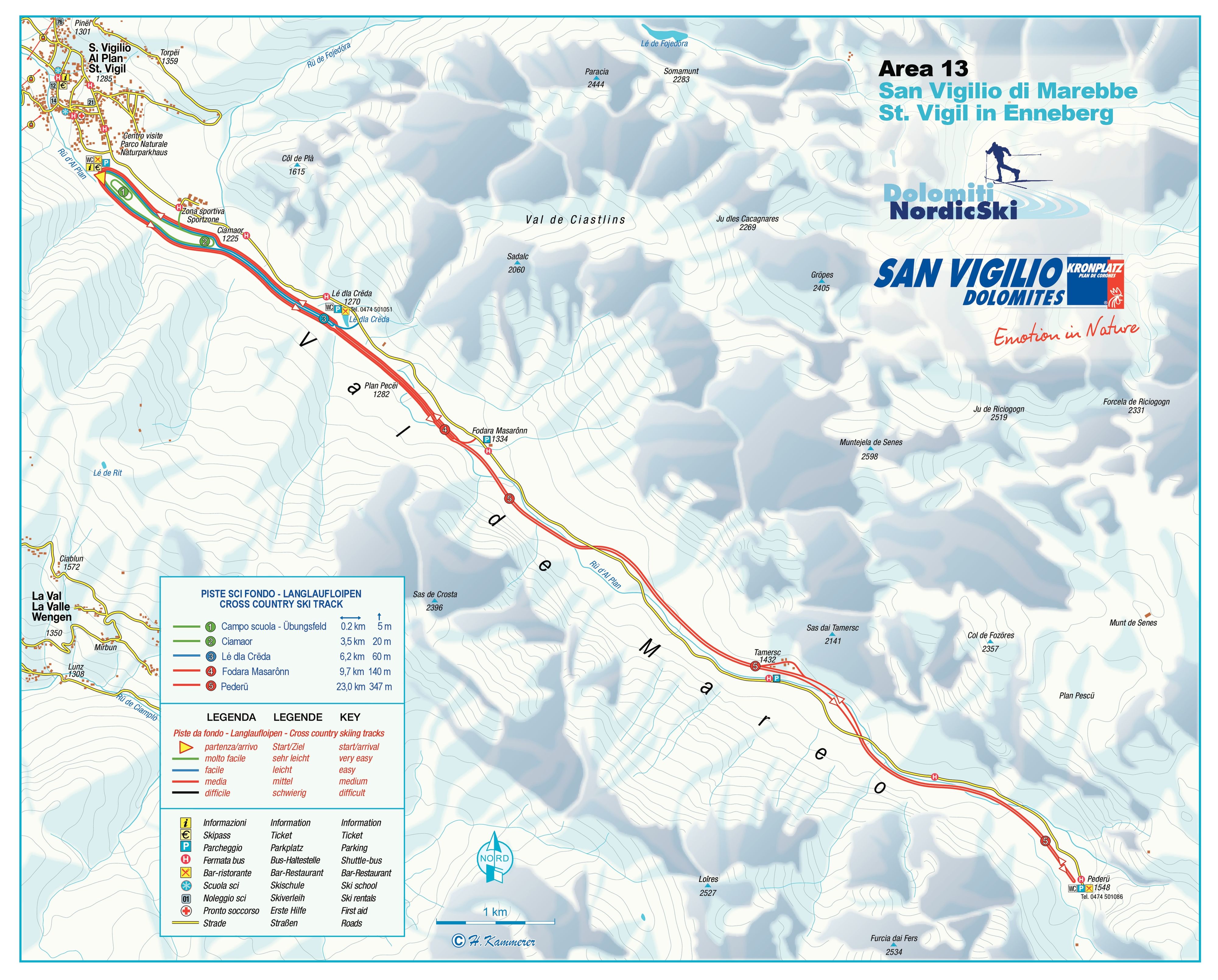 BERGFEX: Carta delle piste San Vigilio - Dolomites / Kronplatz: Sci di