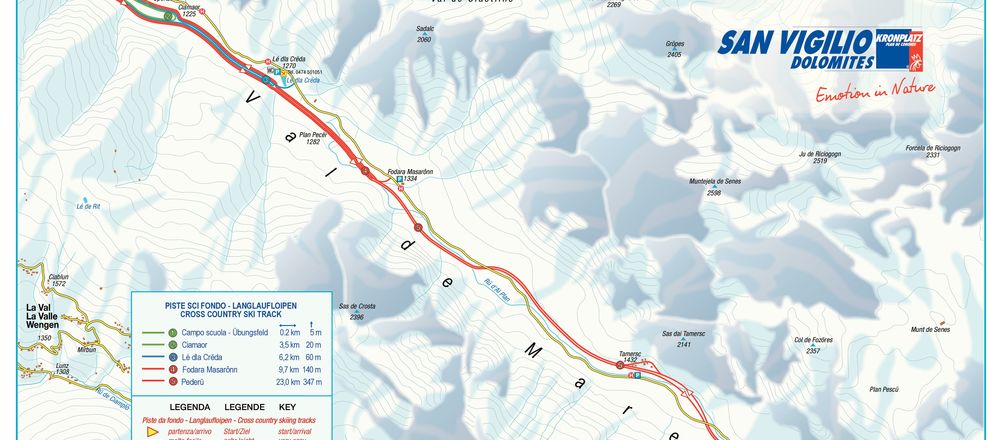 Loipenplan San Vigilio - Dolomites / Kronplatz