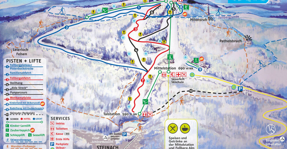 Plan skijaških staza Skijaško područje Skiarena Silbersattel