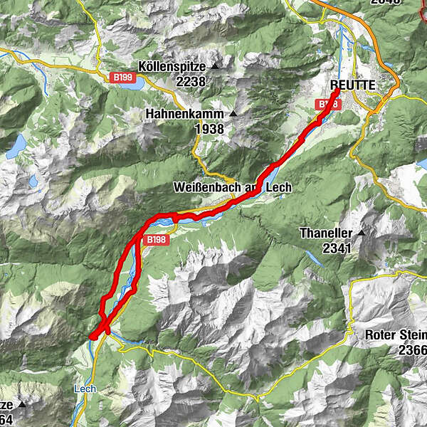 Lechtalradweg ab Reutte - BERGFEX - - Tour Tirol