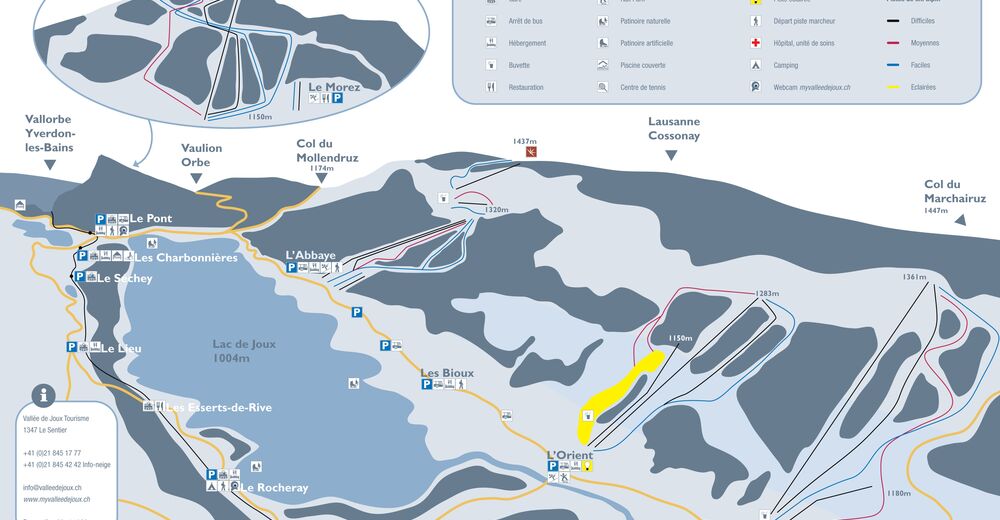Mappa delle piste Comparto sciistico Vallée de Joux