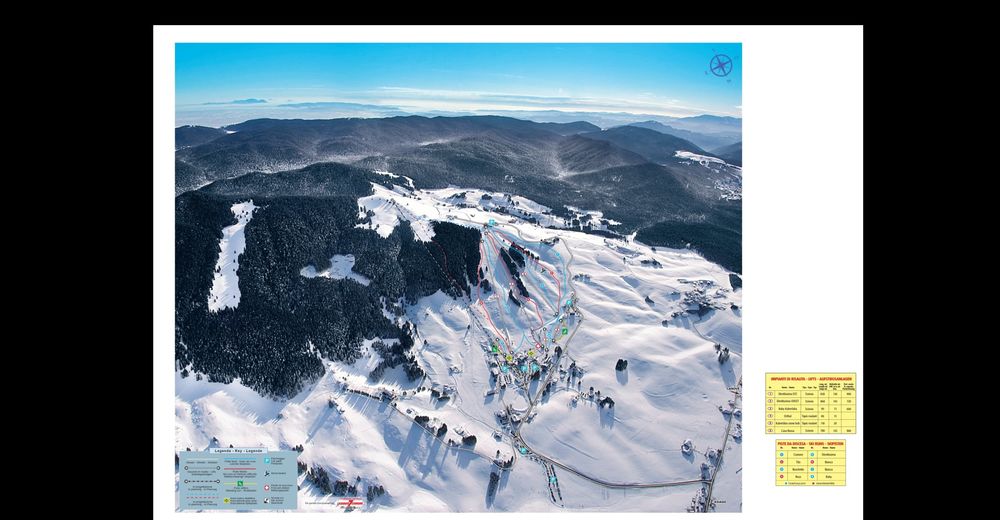 Planul pistelor Zonă de schi Kaberlaba