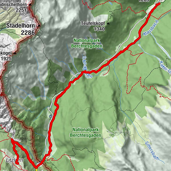 Parkplatz Hintersee - Hirschbichl - Litzlalm - BERGFEX - Wanderung ...
