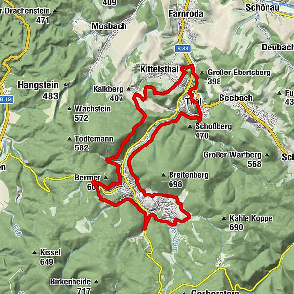 Rundwanderweg Bergfex Wanderung Tour Thüringen 7807