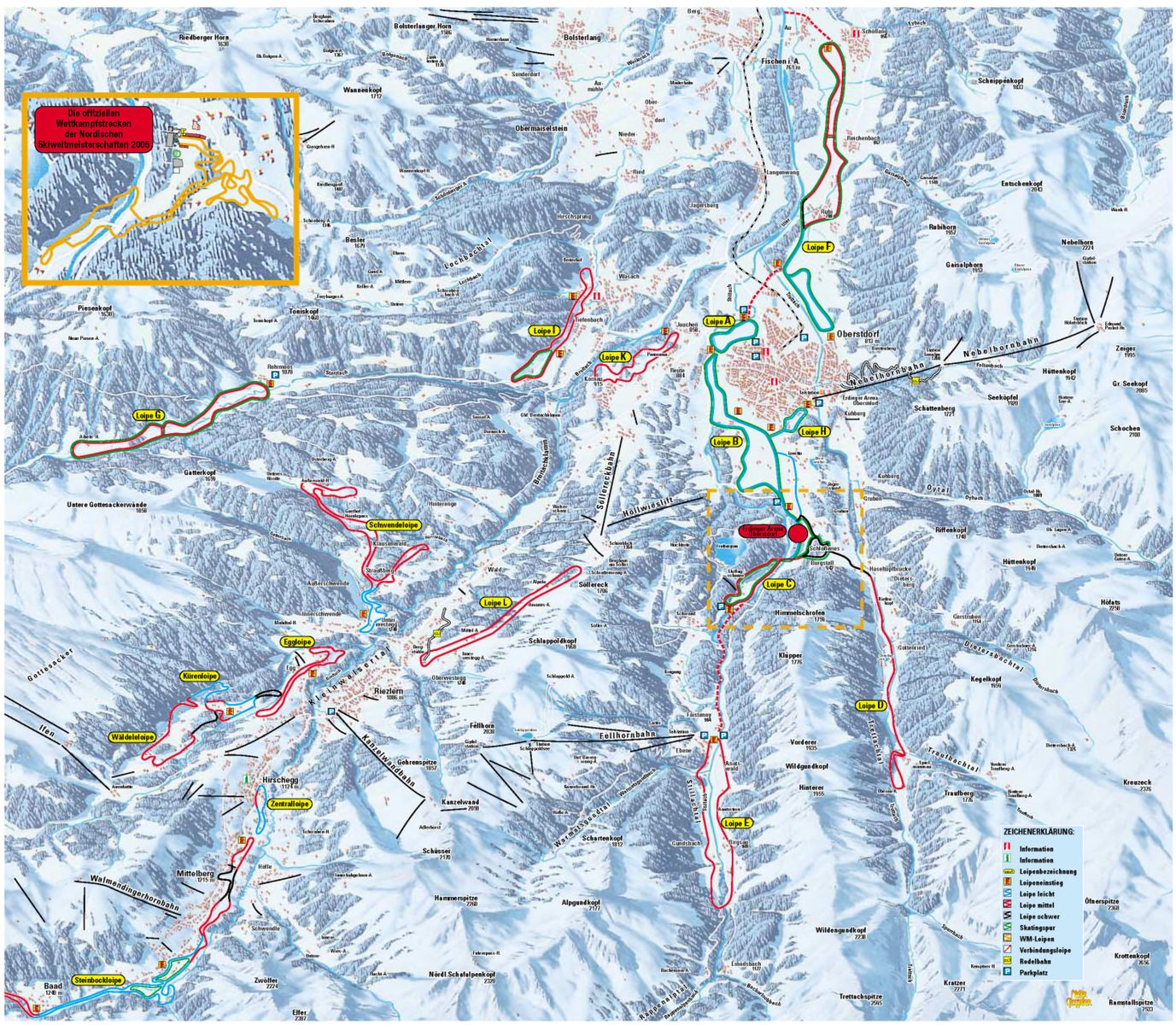 BERGFEX: Plan des pistes Oberstdorf: Ski de fond Oberstdorf