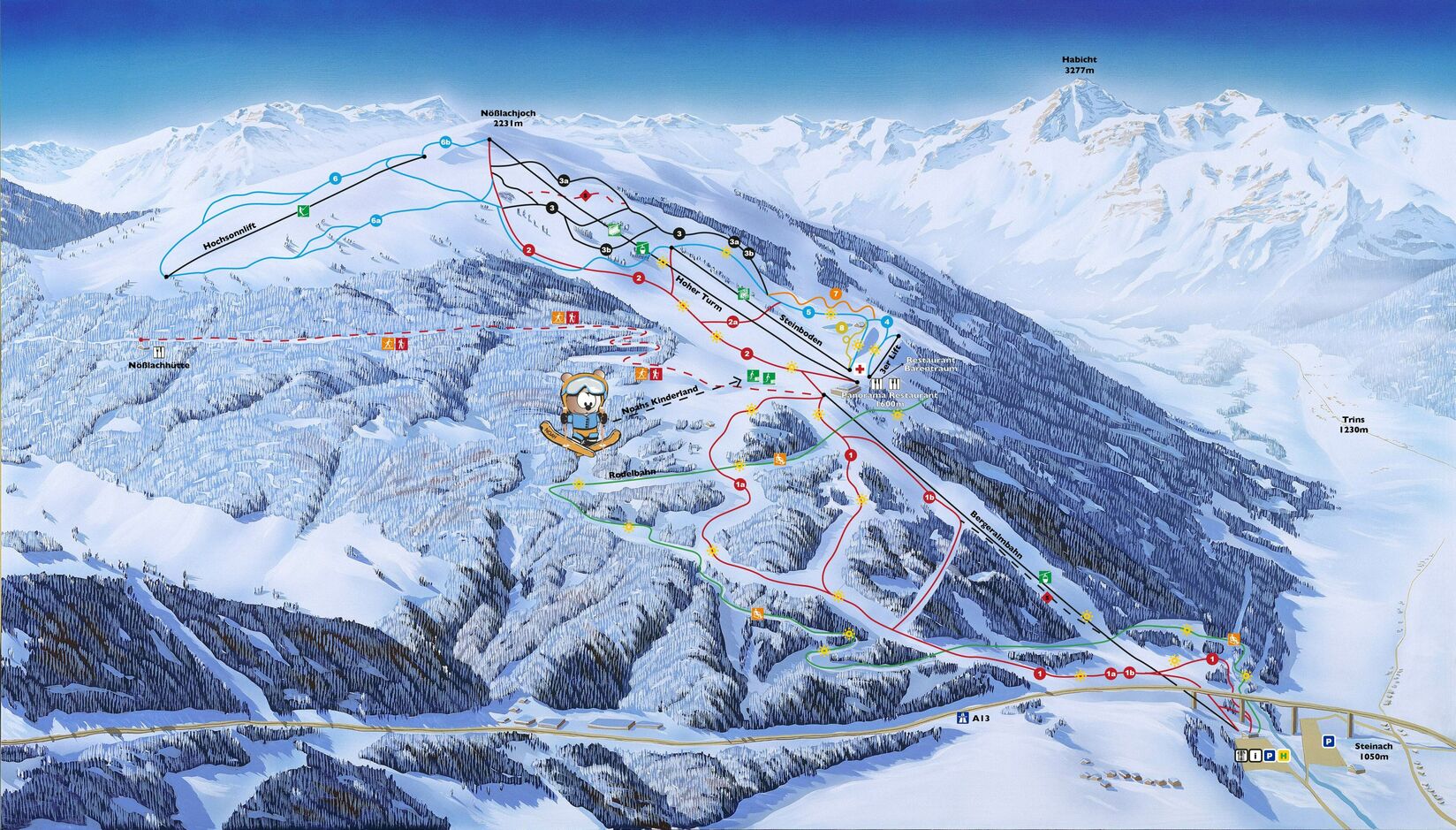 BERGFEX: Plano de pista Bergeralm / Steinach am Brenner - Mapa