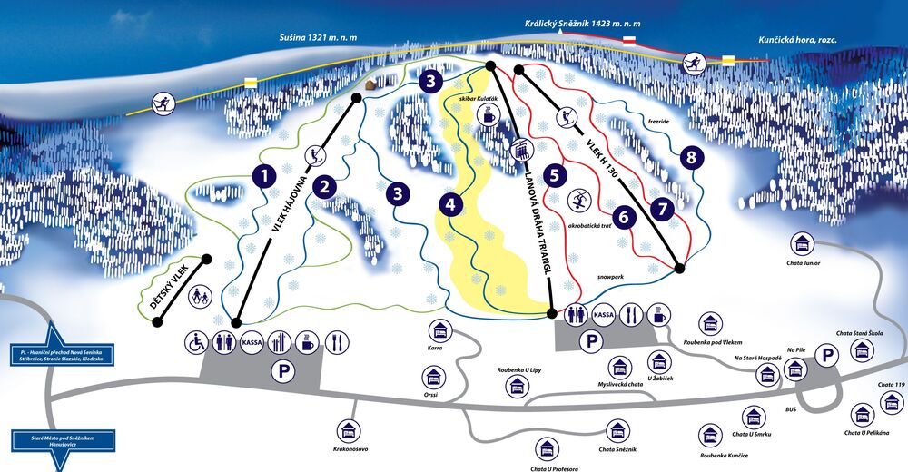 Plan de piste Station de ski Kunčice