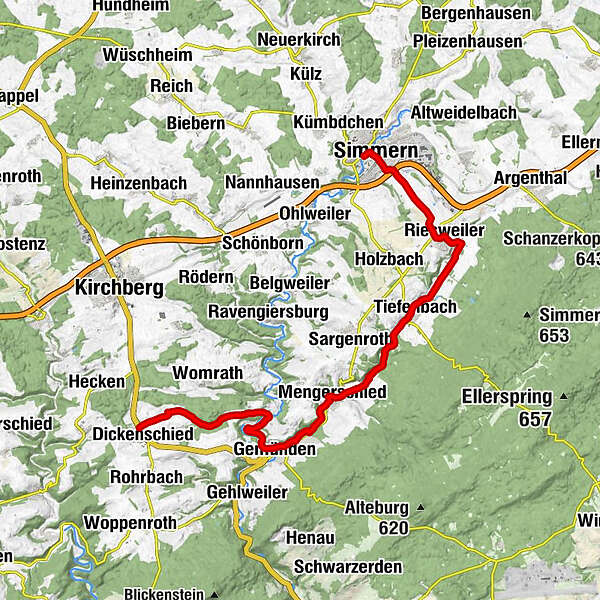 Schinderhannes Soonwald Radweg BERGFEX Radfahren Tour Rheinland Pfalz