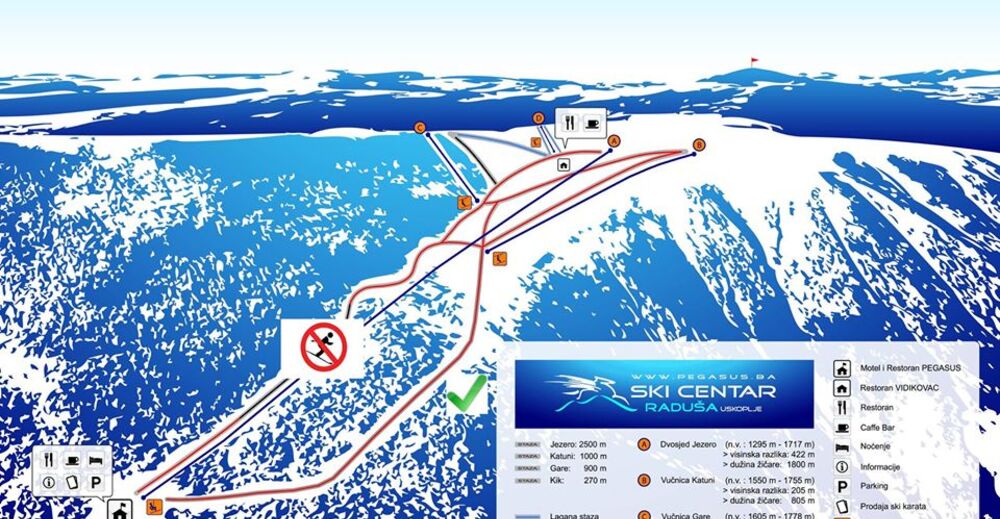 Plan de piste Station de ski Radusa