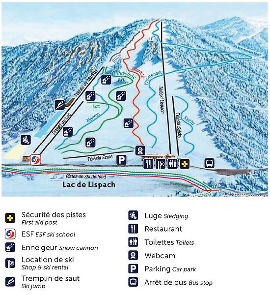 PistenplanSkigebiet Lispach - La Bresse