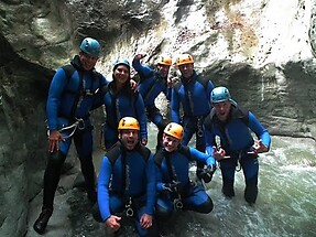 Canyoning Allgäu Kobelache mit mutigen Canyonauten