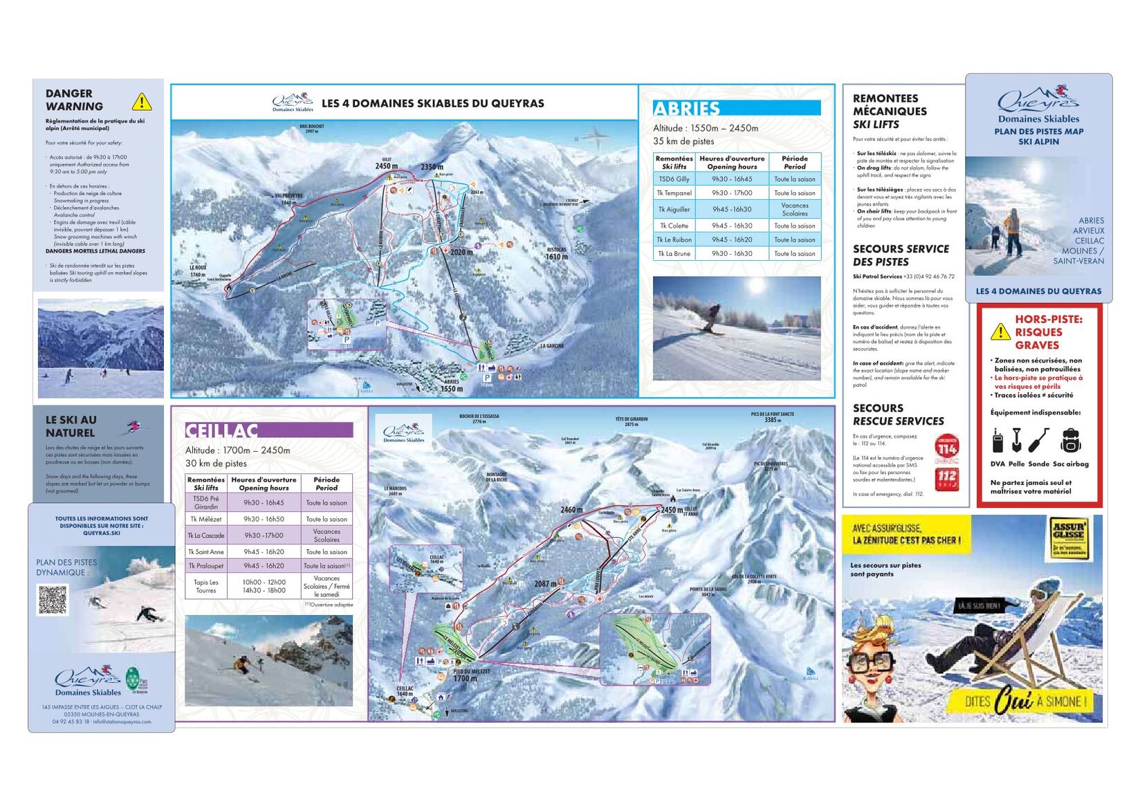 PistenplanSkigebiet Abriès en Queyras