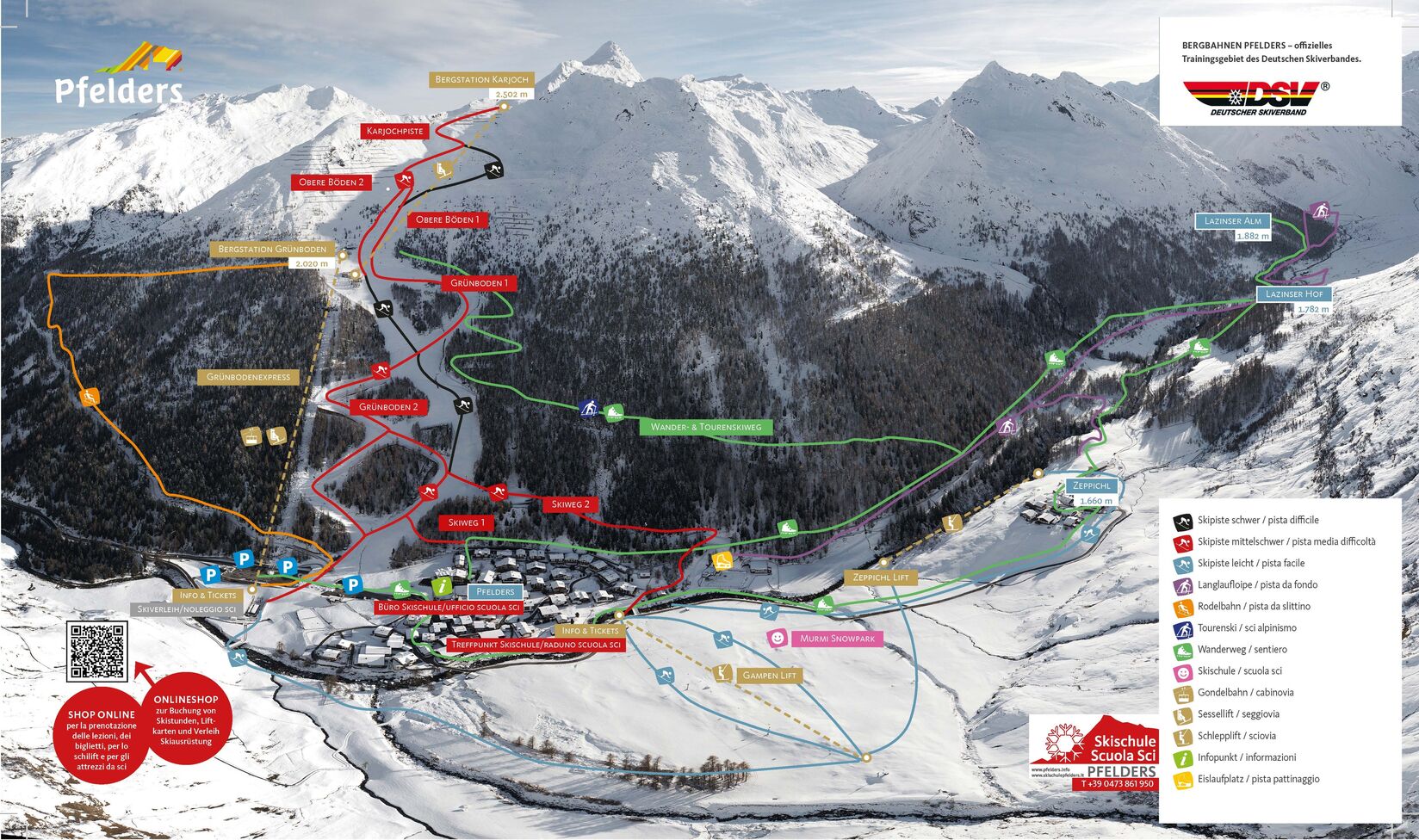 PistenplanSkigebiet Pfelders im Passeiertal