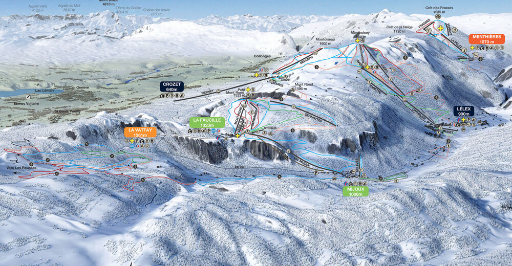 Mapa stoków Ośrodek narciarski Lélex - Crozet