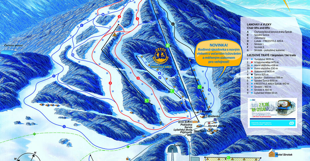 План лыжни Лыжный район Špičák