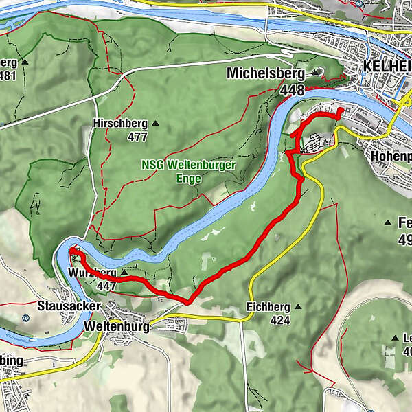 Kelheim - Weltenburger Holz - Wurzberg - Klosterschenke Weltenburg ...