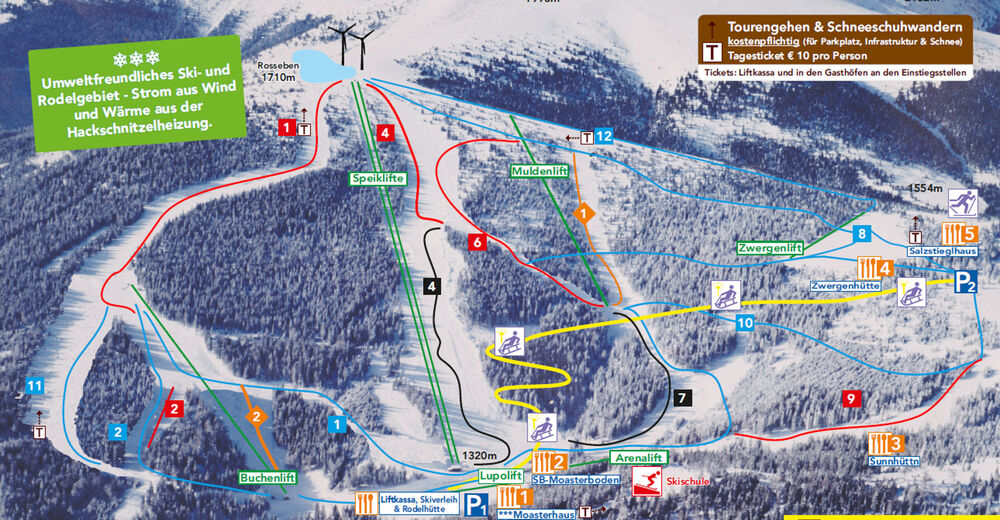 Plan skijaških staza Skijaško područje Salzstiegl / Hirschegg