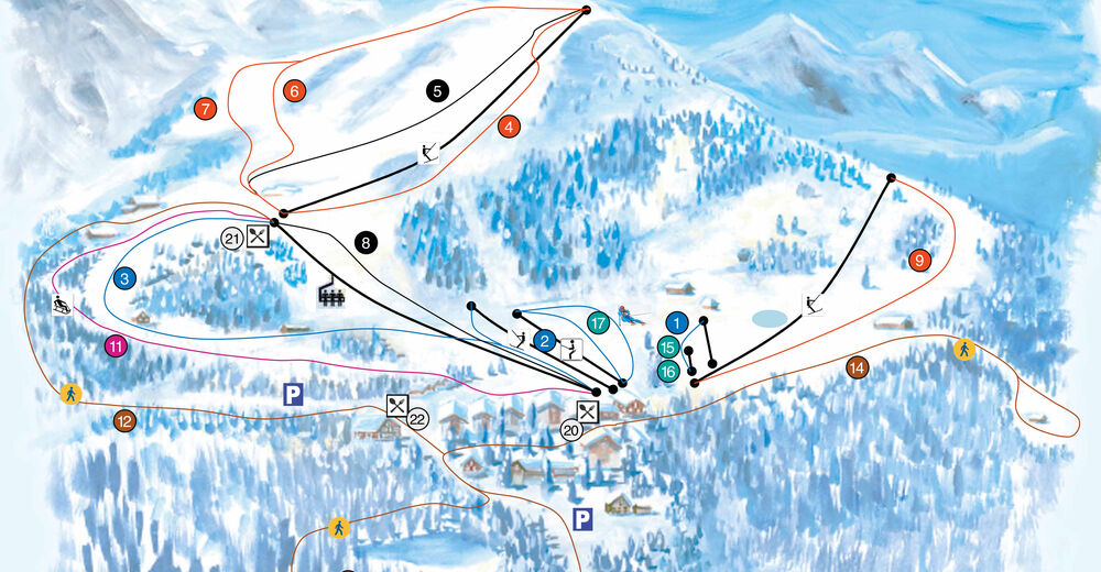Plan de piste Station de ski Mörlialp