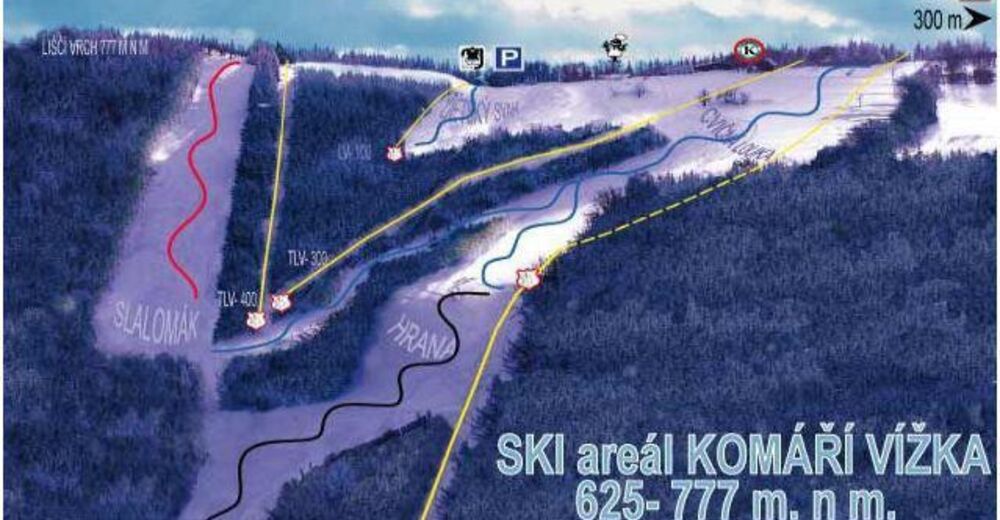Planul pistelor Zonă de schi Komáří Vížka