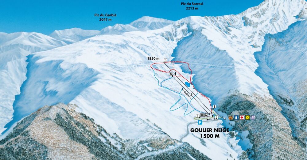 Pistenplan Skigebiet Goulier