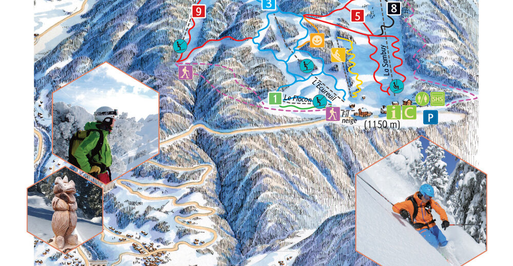 Plan de piste Station de ski La Sambuy