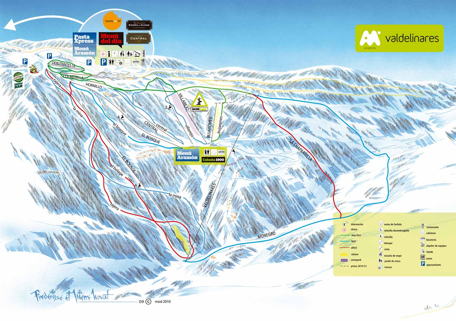 valdelinares mapa BERGFEX: Plano de pista Valdelinares   Mapa panorámico 