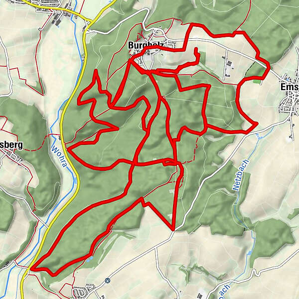 Rundwege Burgholz Gesamt Bergfex Wanderung Tour Hessen