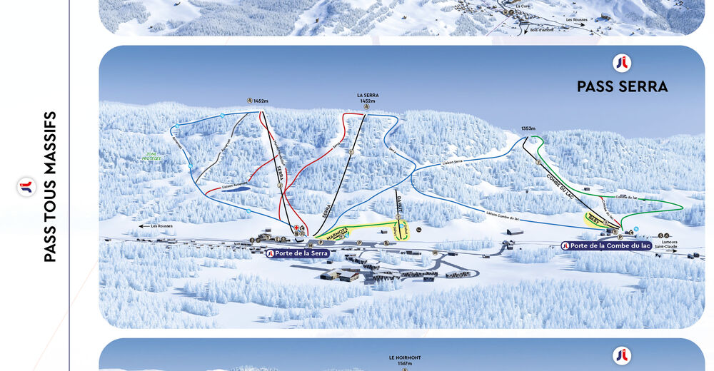 Plan skijaških staza Skijaško područje Station des Rousses - Jura sur Léman