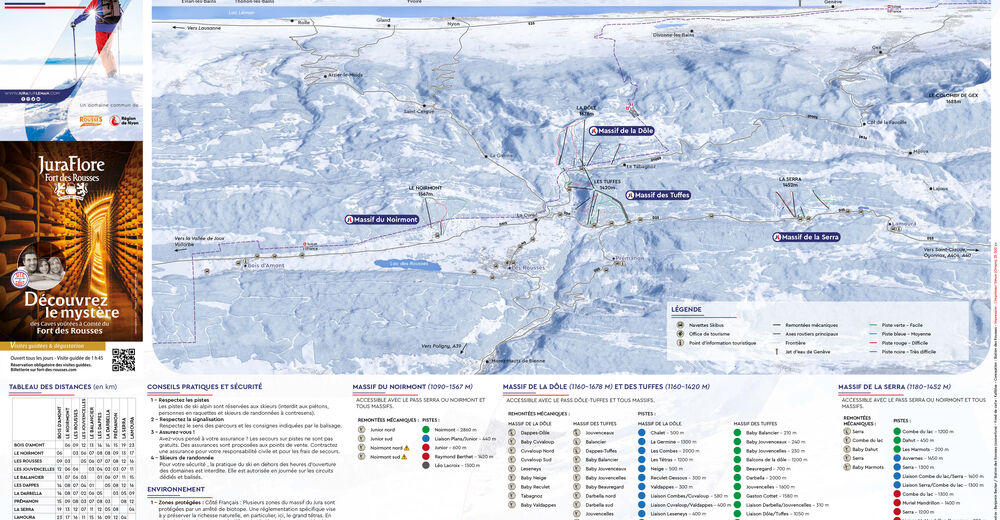 Mappa delle piste Comparto sciistico Jura sur Léman