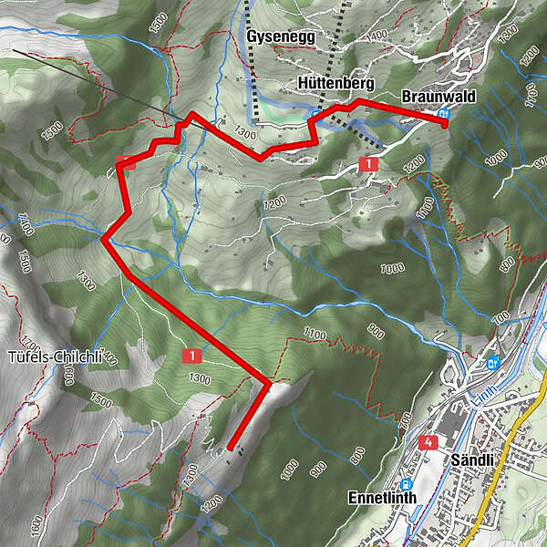 Braunwald Nussb El Bergfex Wanderung Tour Ostschweiz