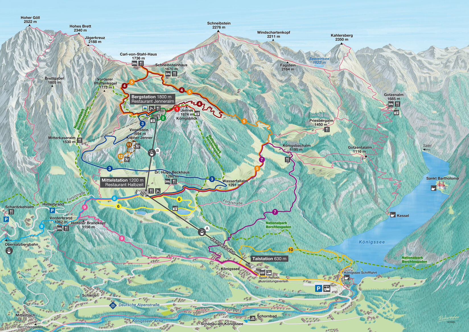PistenplanSkigebiet Jenner - Schönau am Königssee / Berchtesgadener Land