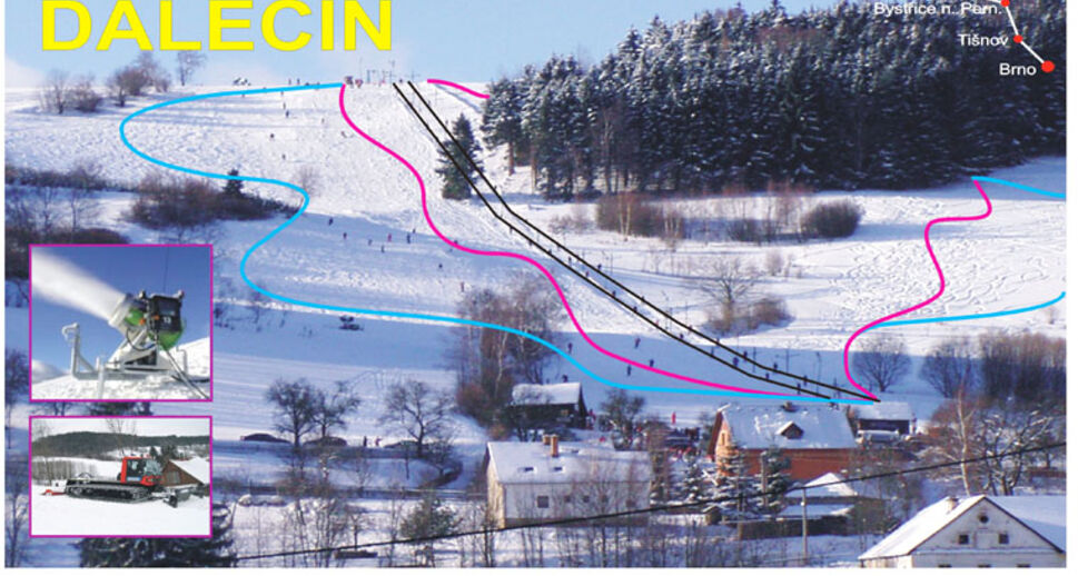 Mappa delle piste Comparto sciistico Dalečín