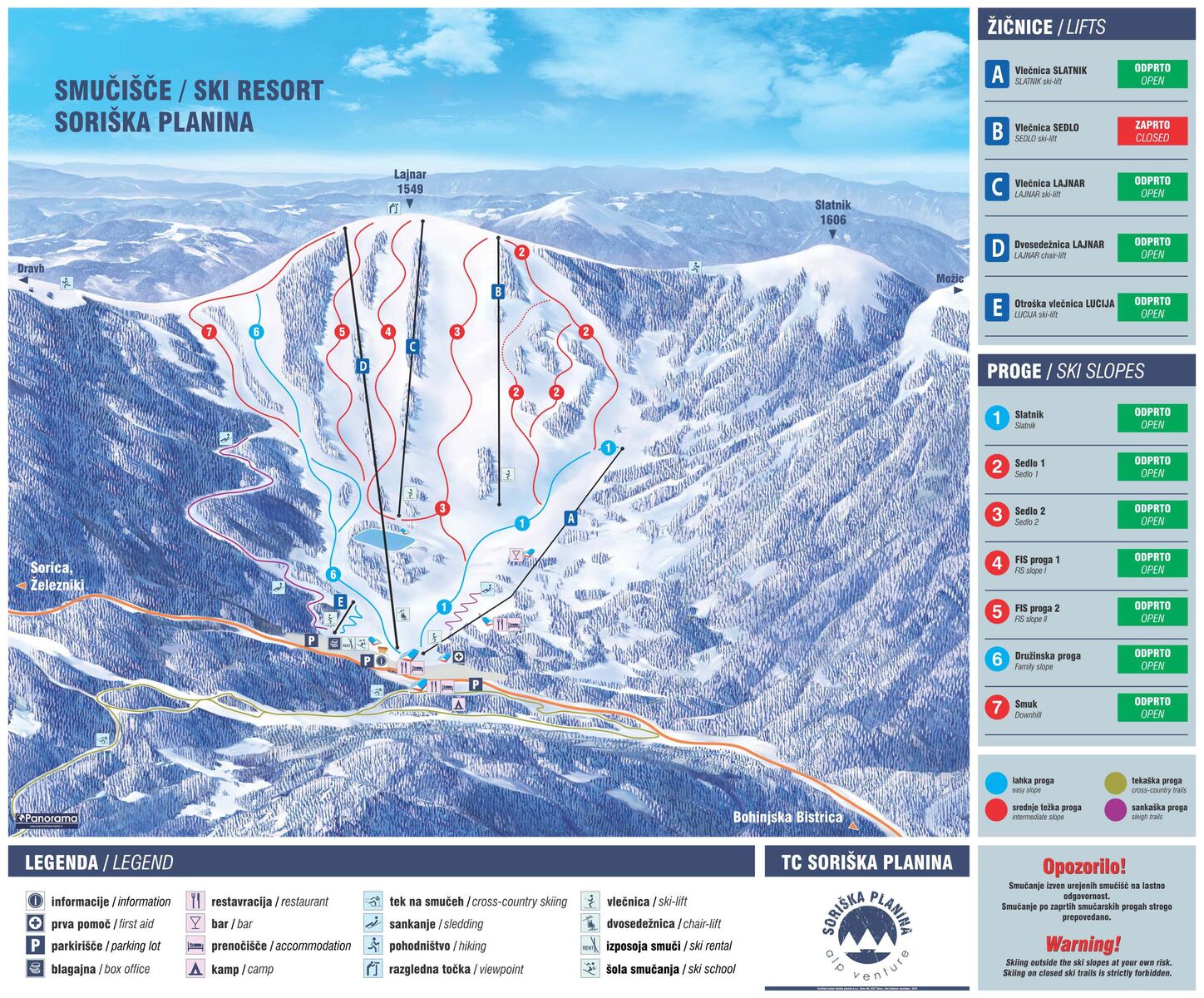 PistenplanSkigebiet Soriška planina