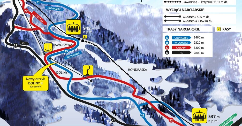 План лыжни Лыжный район Centralny Ośrodek Sportu Szczyrk