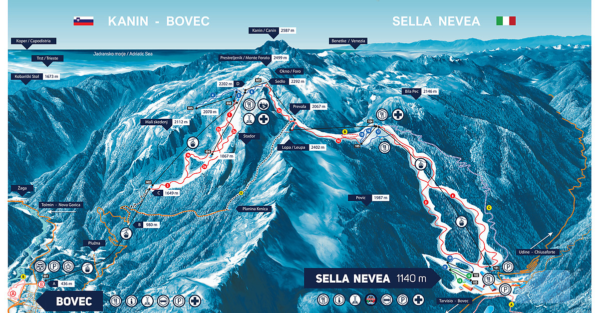 BERGFEX: Ski resort Kanin - Bovec - Sella Nevea - Skiing holiday Kanin - Bovec - Sella Nevea