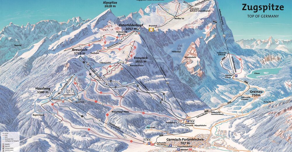 Planul pistelor Zonă de schi Garmisch-Classic