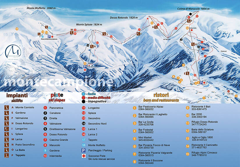 PistenplanSkigebiet Montecampione