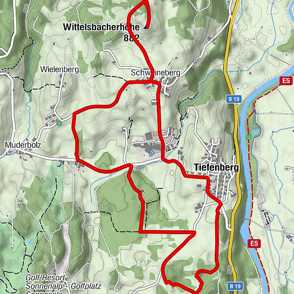 Tiefenberg Wittelsbacherhöhe Schweineberg Inizio BERGFEX