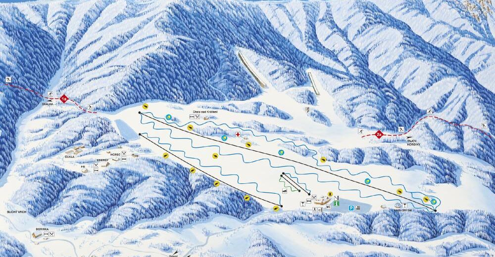 Plan skijaških staza Skijaško područje Králiky