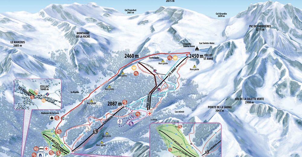 Pistenplan Skigebiet Ceillac en Queyras