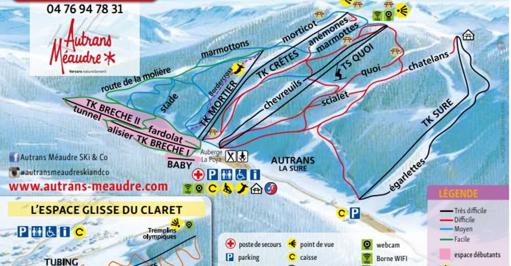 Plan de piste Station de ski Autrans