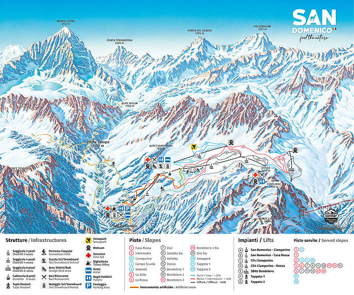 PistenplanSkigebiet San Domenico